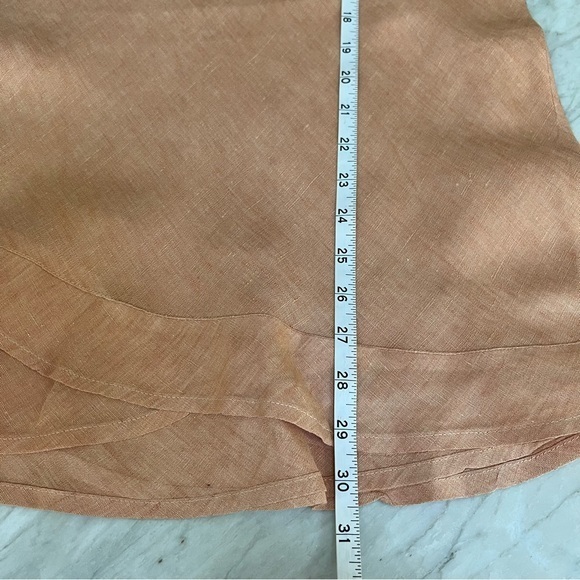 Flax linen flared peach color top/blouse size M. - Picture 4 of 5